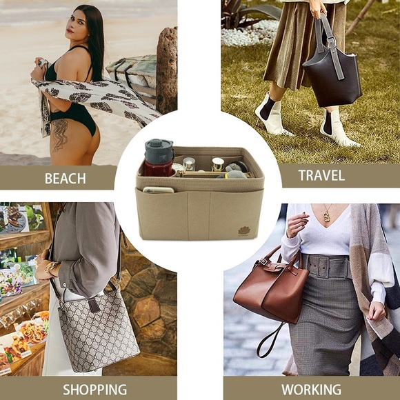 BAG PURSE INSERT ORGANIZER - CREAM - Picture 8 of 8